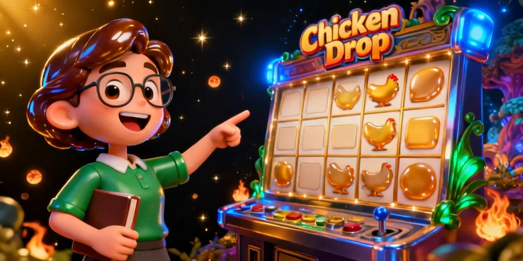 ภาพประกอบวิธีเล่นและการวางเดิมพันในเกม ชิคเก้นดรอป แตกง่ายฟรีสปิน