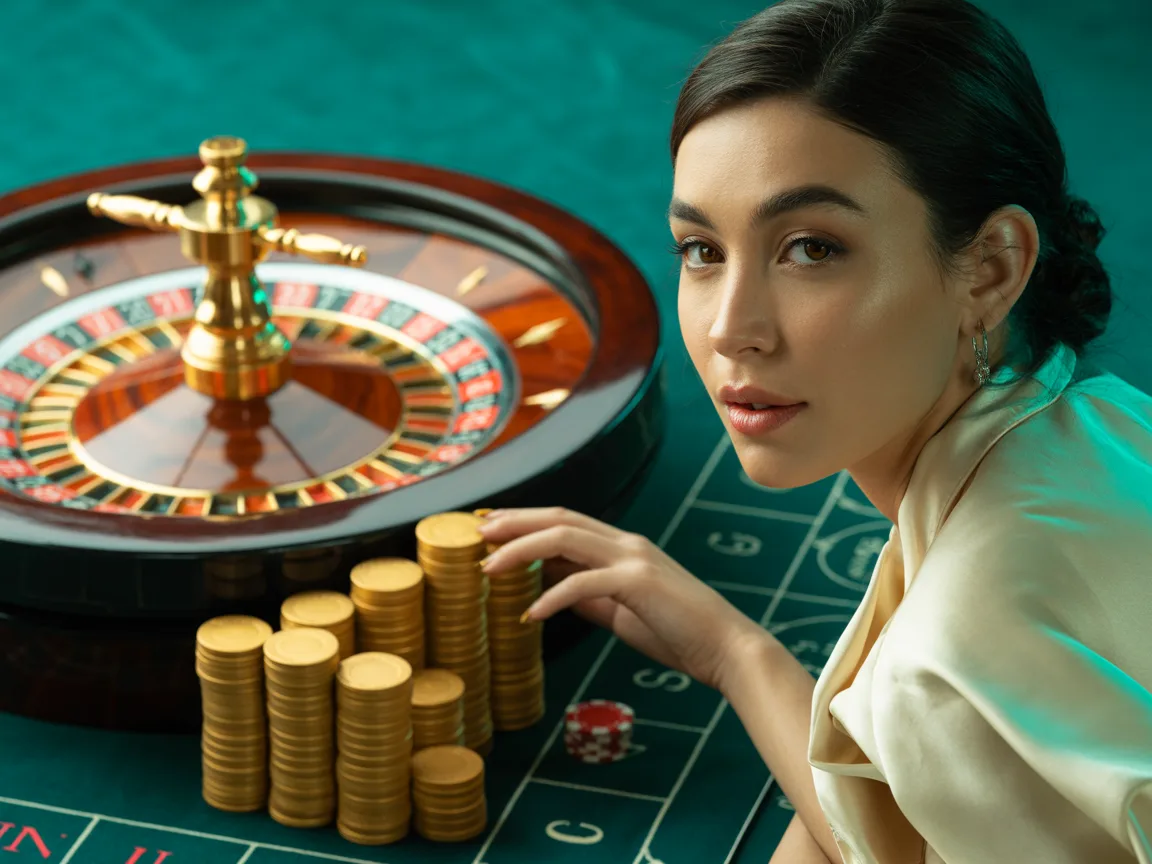 ผู้เล่นที่พิจารณาความผันผวน (Volatility) ของเกมก่อนตัดสินใจเดิมพัน พร้อมเห็นชิปและล้อรูเล็ต